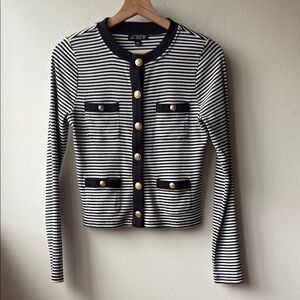 J. Crew Vintage Stripped Ribbed Lady Jacket Top Size Small
